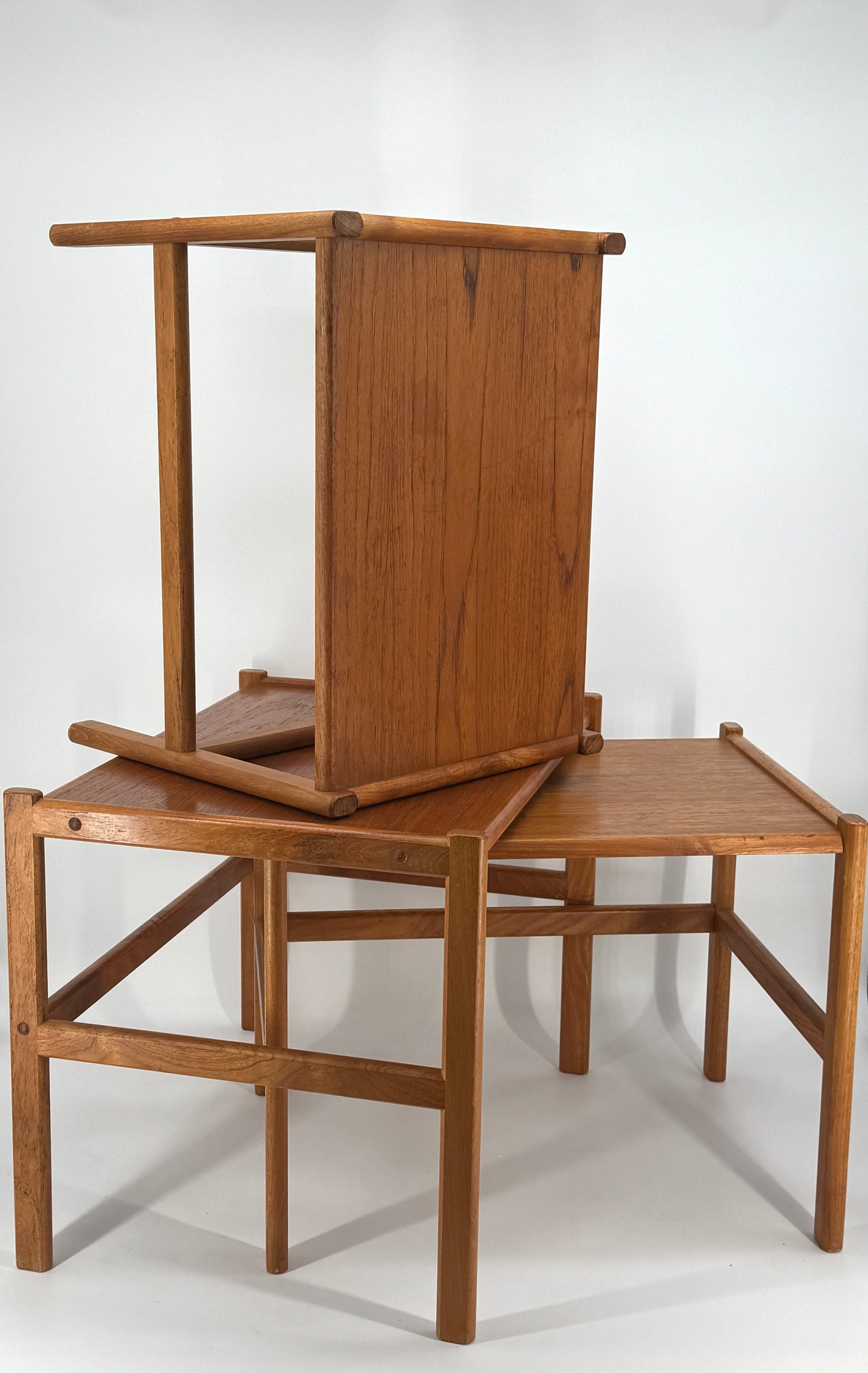 3 Satztische aus Teakholz, Mid Century Design 1960er