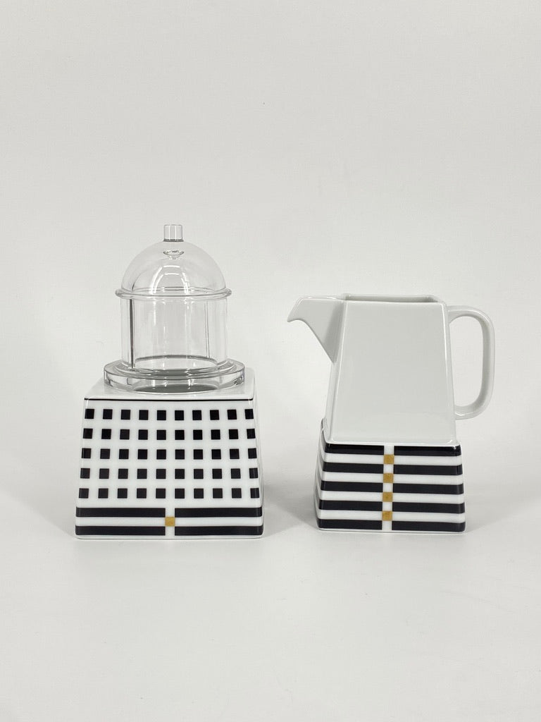 Eckiges Milch & Zucker Set "Il Faro" von Aldo Rossi für Rosenthal (Studio-Linie)