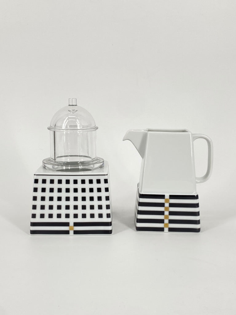 Eckiges Milch & Zucker Set "Il Faro" von Aldo Rossi für Rosenthal (Studio-Linie)