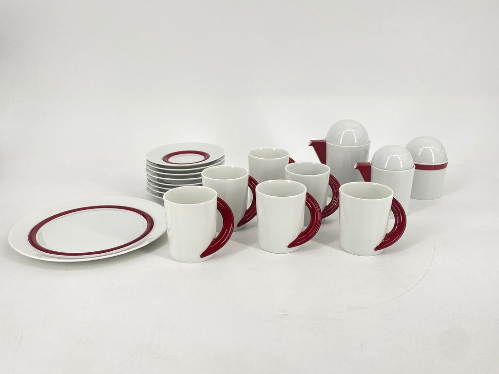 Kaffeeservice "Cupola Rosso" von Mario Bellini für Rosenthal