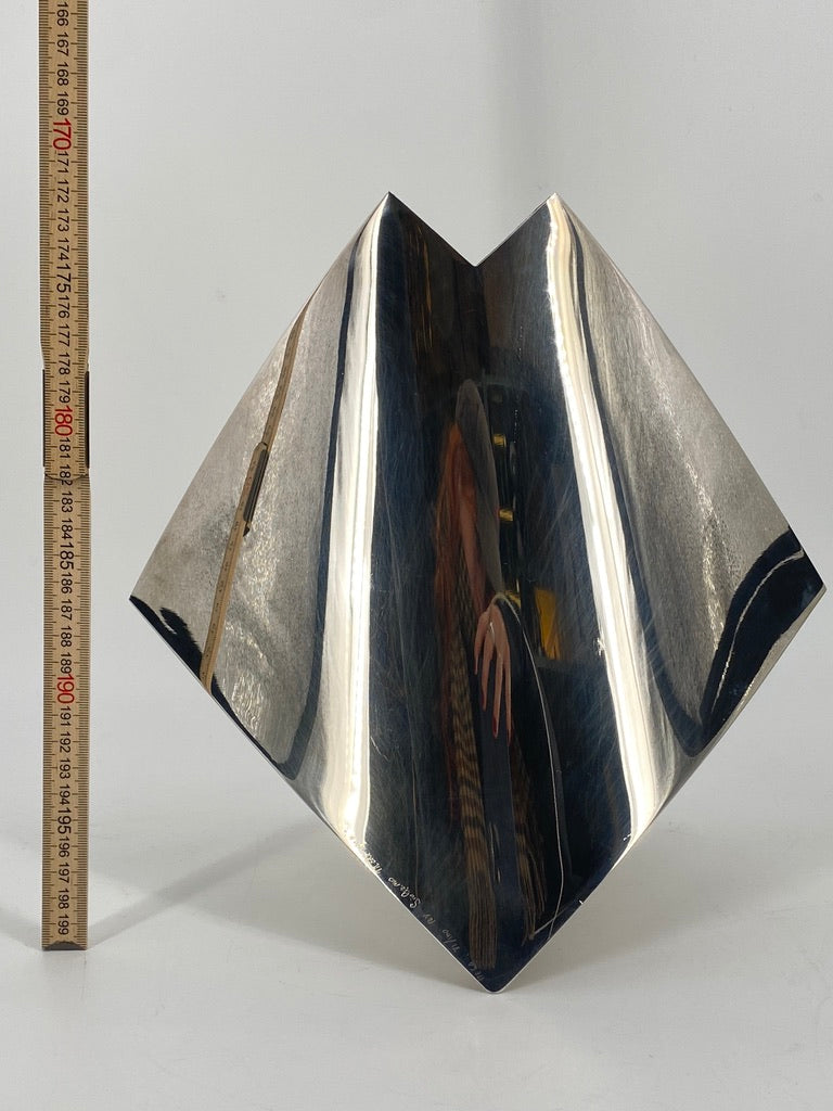 Vase versilbert von Guiliano Malimpesa für Mesa Auflage 71/100, 1980er Italien