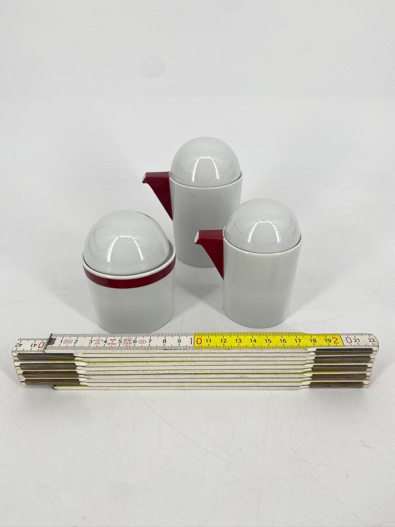 Kaffeeservice "Cupola Rosso" von Mario Bellini für Rosenthal