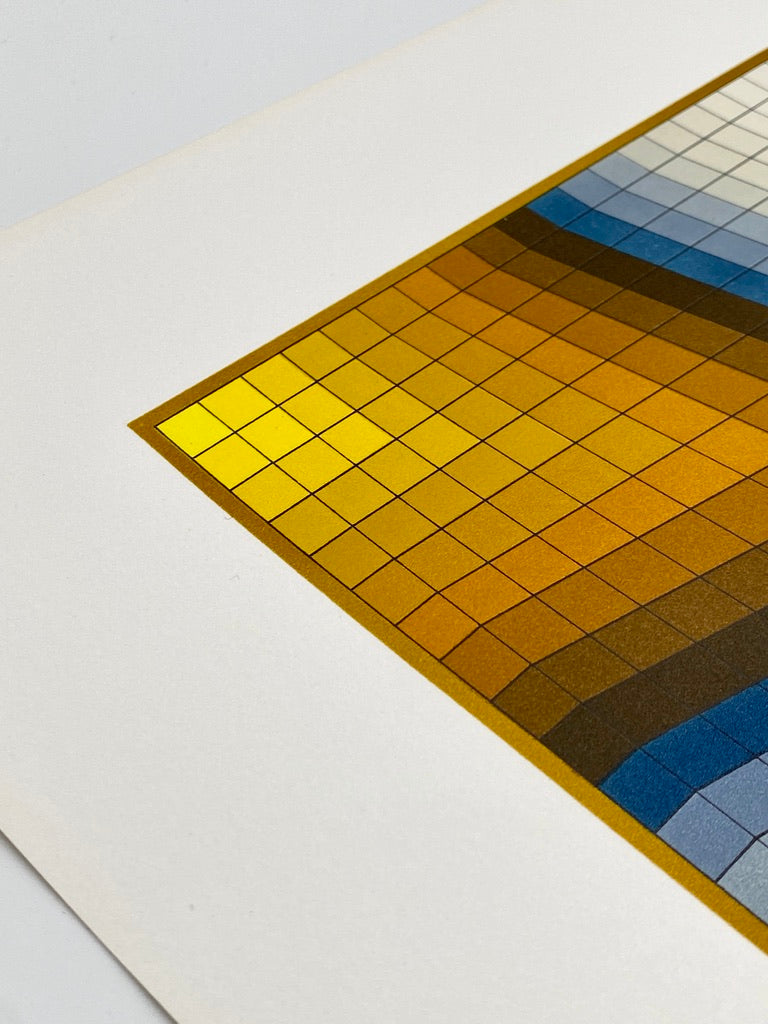 Grafik "Esthajnal" (Stern des Ostens) von Victor Vasarely mit Kaufbeleg, 1986