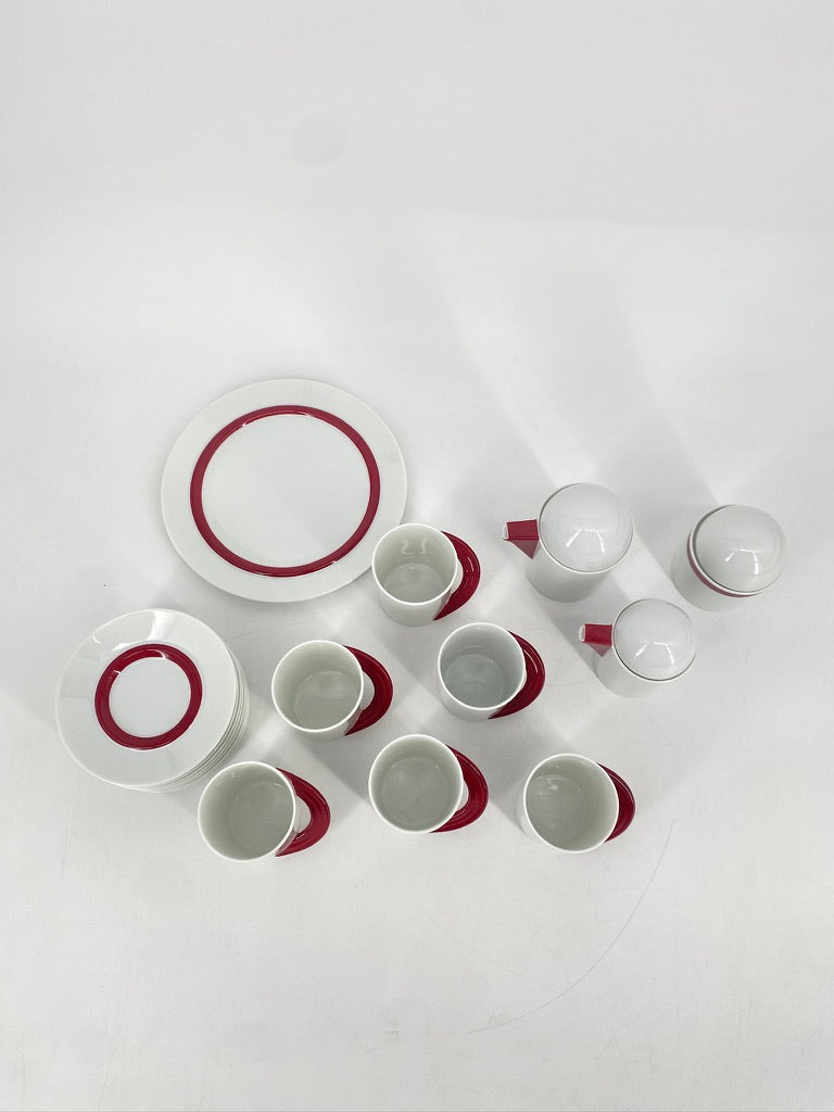 Kaffeeservice "Cupola Rosso" von Mario Bellini für Rosenthal