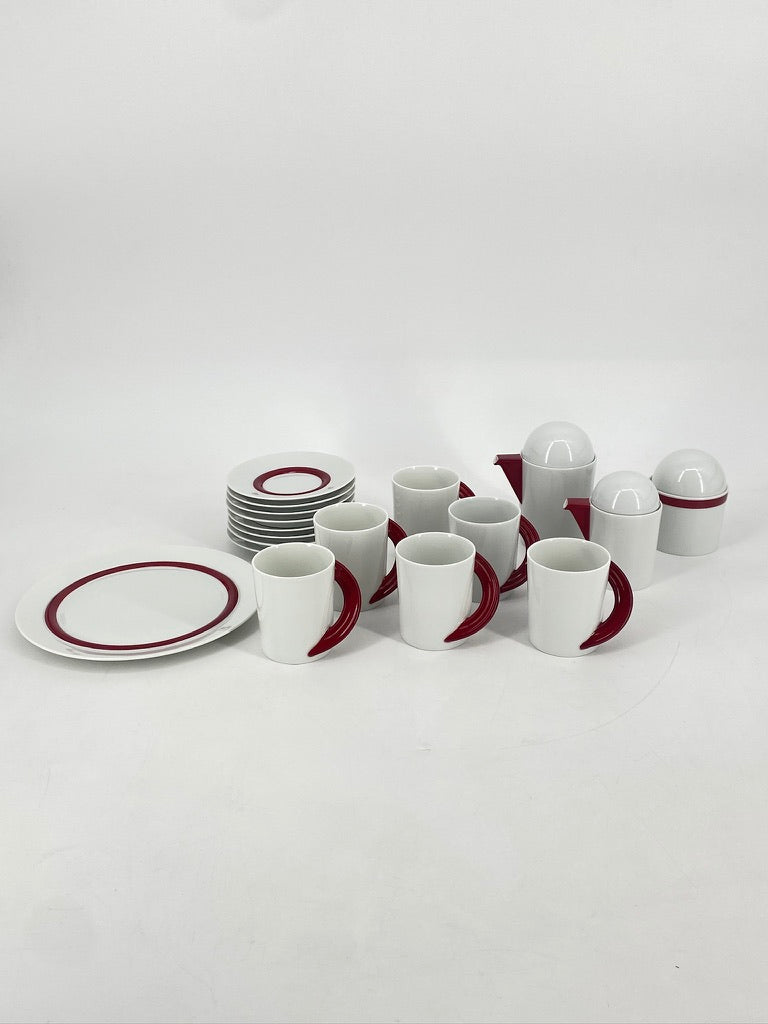 Kaffeeservice "Cupola Rosso" von Mario Bellini für Rosenthal