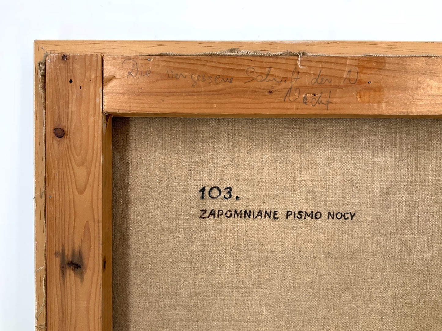 Gemälde "Die vergessene Schrift der Nacht" von Andrzej Kolpanowicz, 1975 Polen