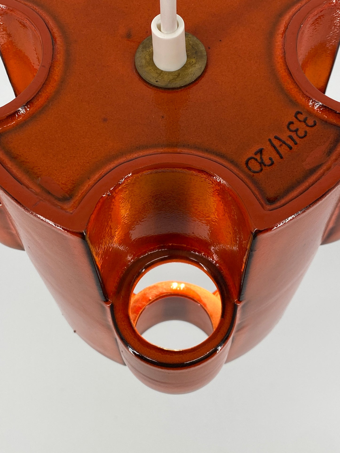 Brutalistische Deckenlampe aus glasierter Keramik von Cari Zalloni für Steuler, Deutschland 1970er