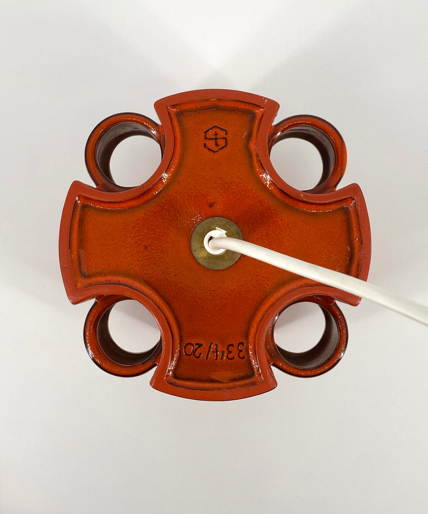 Brutalistische Deckenlampe aus glasierter Keramik von Cari Zalloni für Steuler, Deutschland 1970er