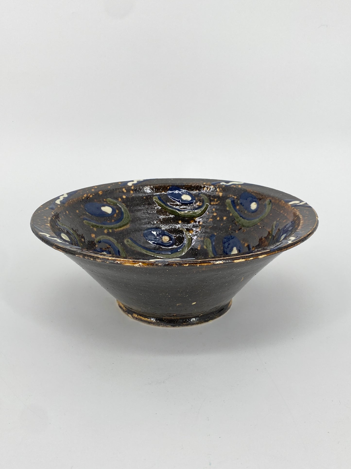 gemusterte Studiokeramik Schale, Mid Century