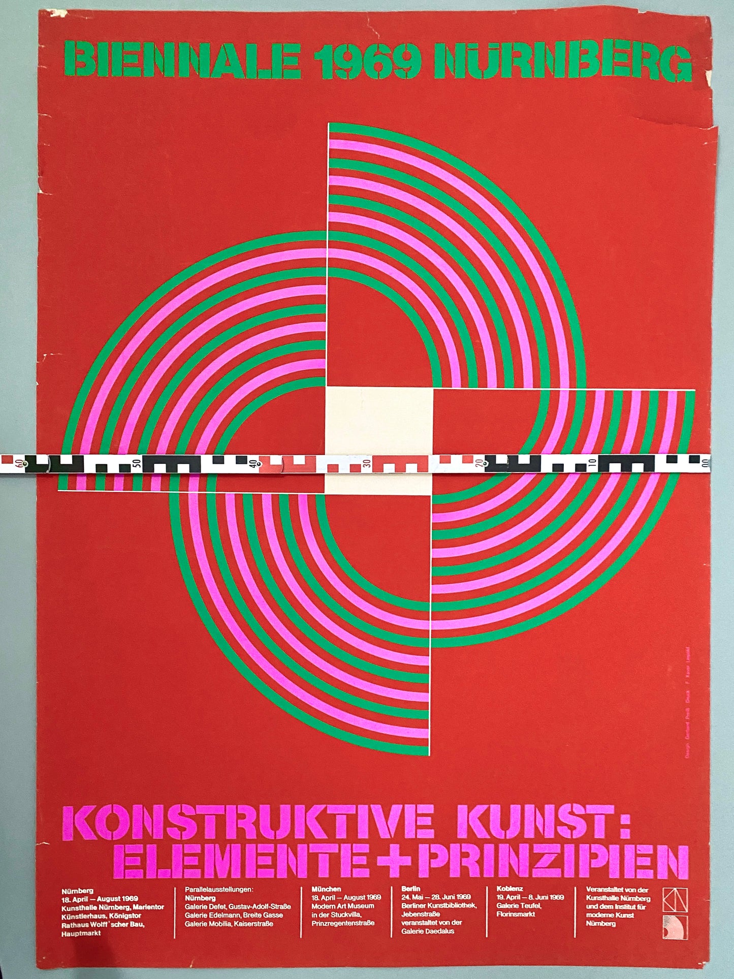Biennale Nürnberg 1969. Konstruktive Elemente + Prinzipien. Plakat Gerhard Preiß, Siebdruck
