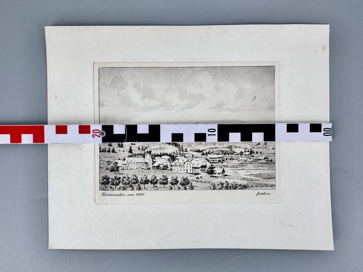 Radierung, Hinterzarten um 1890. Historische Ansicht von Heinz Wehlisch