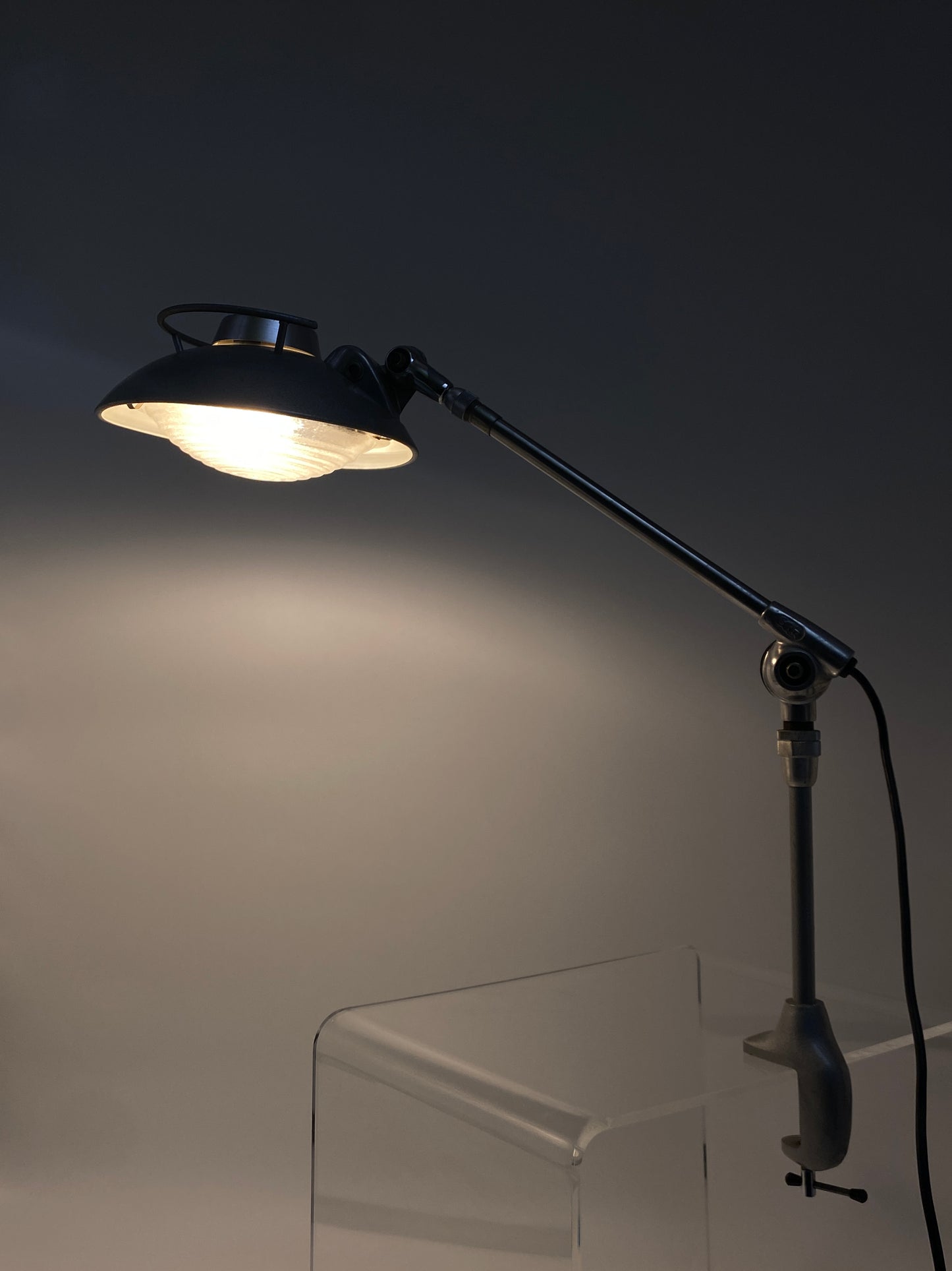 Industrial Klemmlampe von Ferdinand Solere, Frankreich 50er