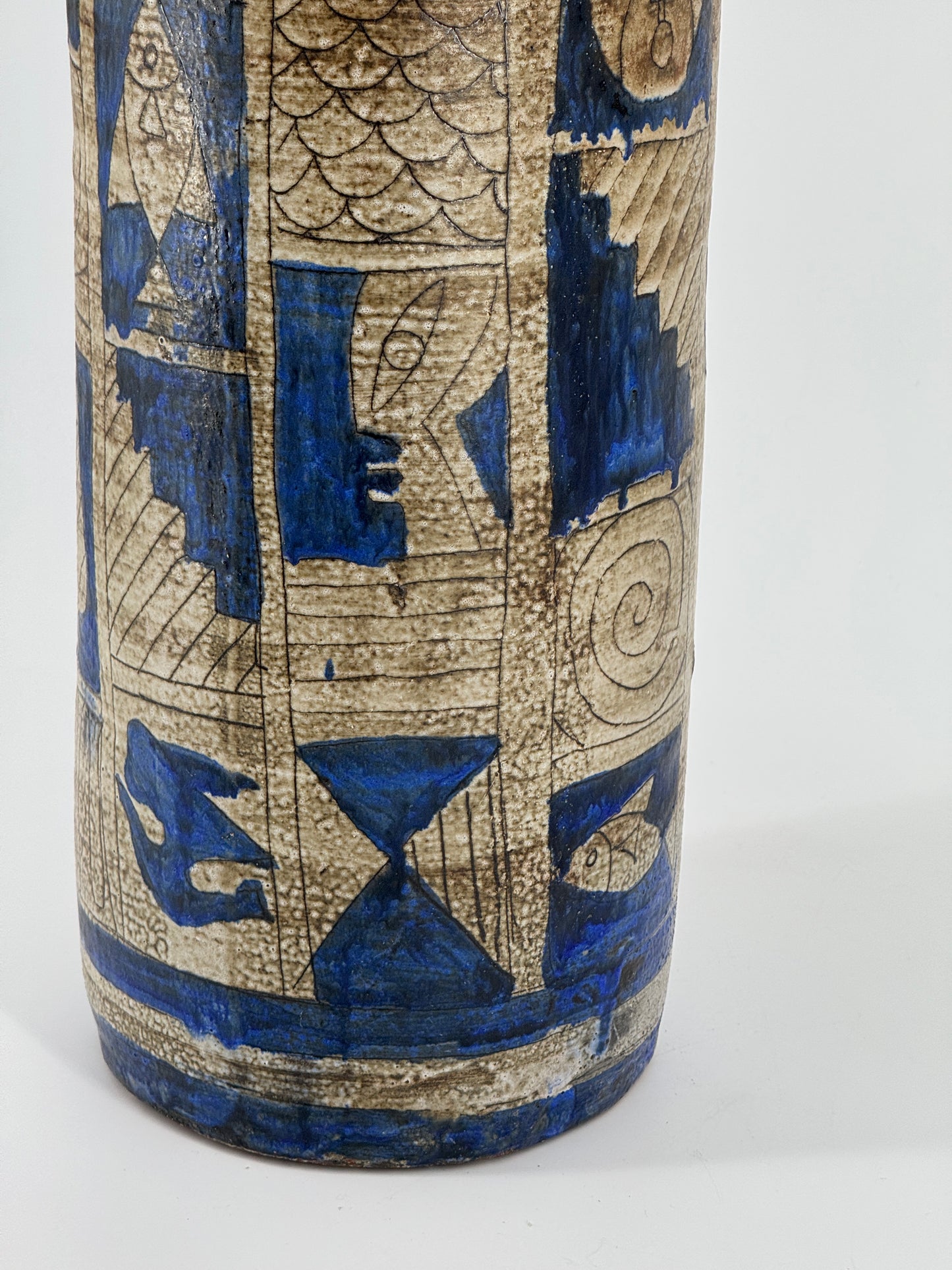 Große Vase von Gerhard Liebenthron, Ritzdekor, signiert, 1962
