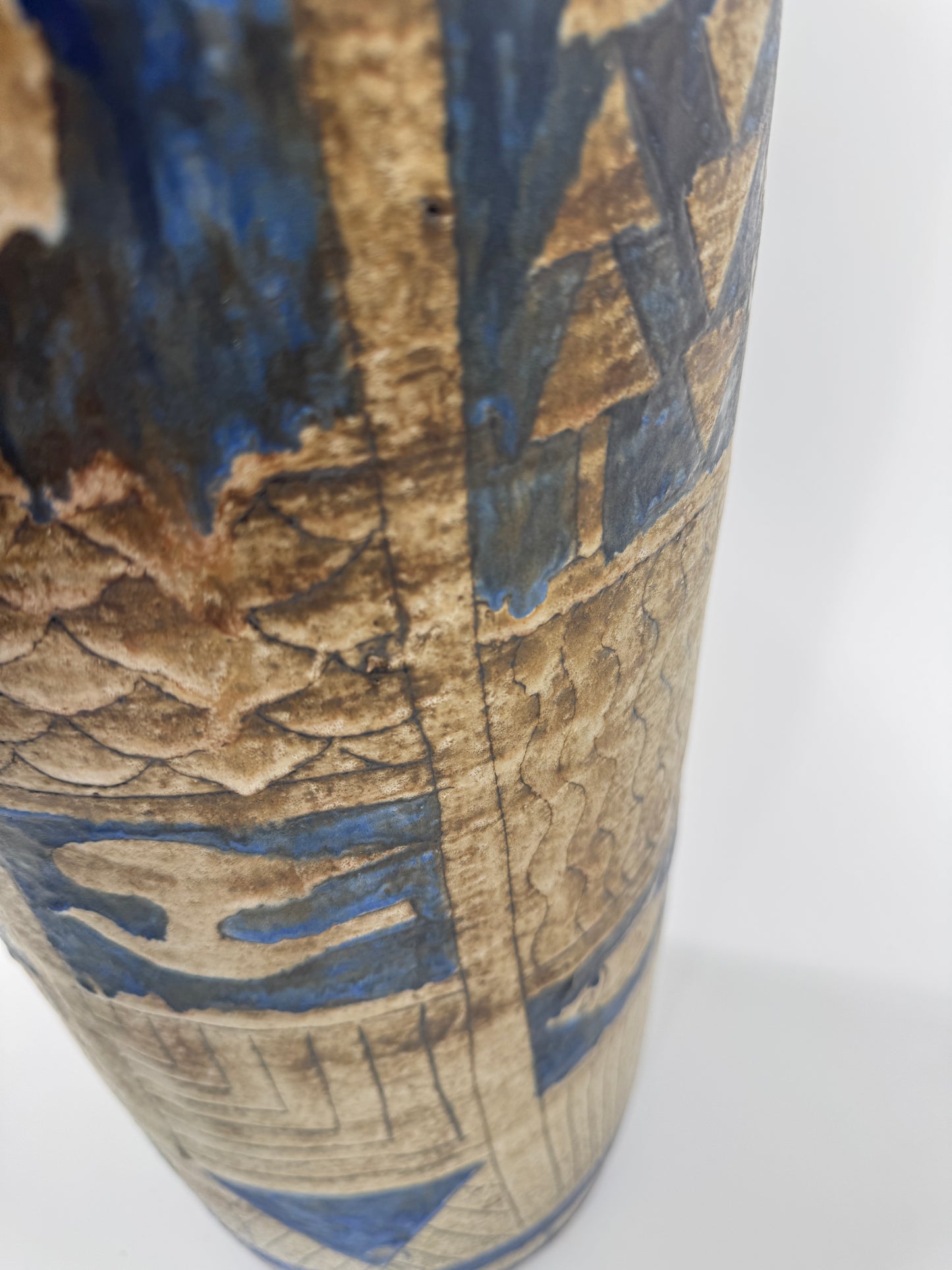 Große Vase von Gerhard Liebenthron, Ritzdekor, signiert, 1962