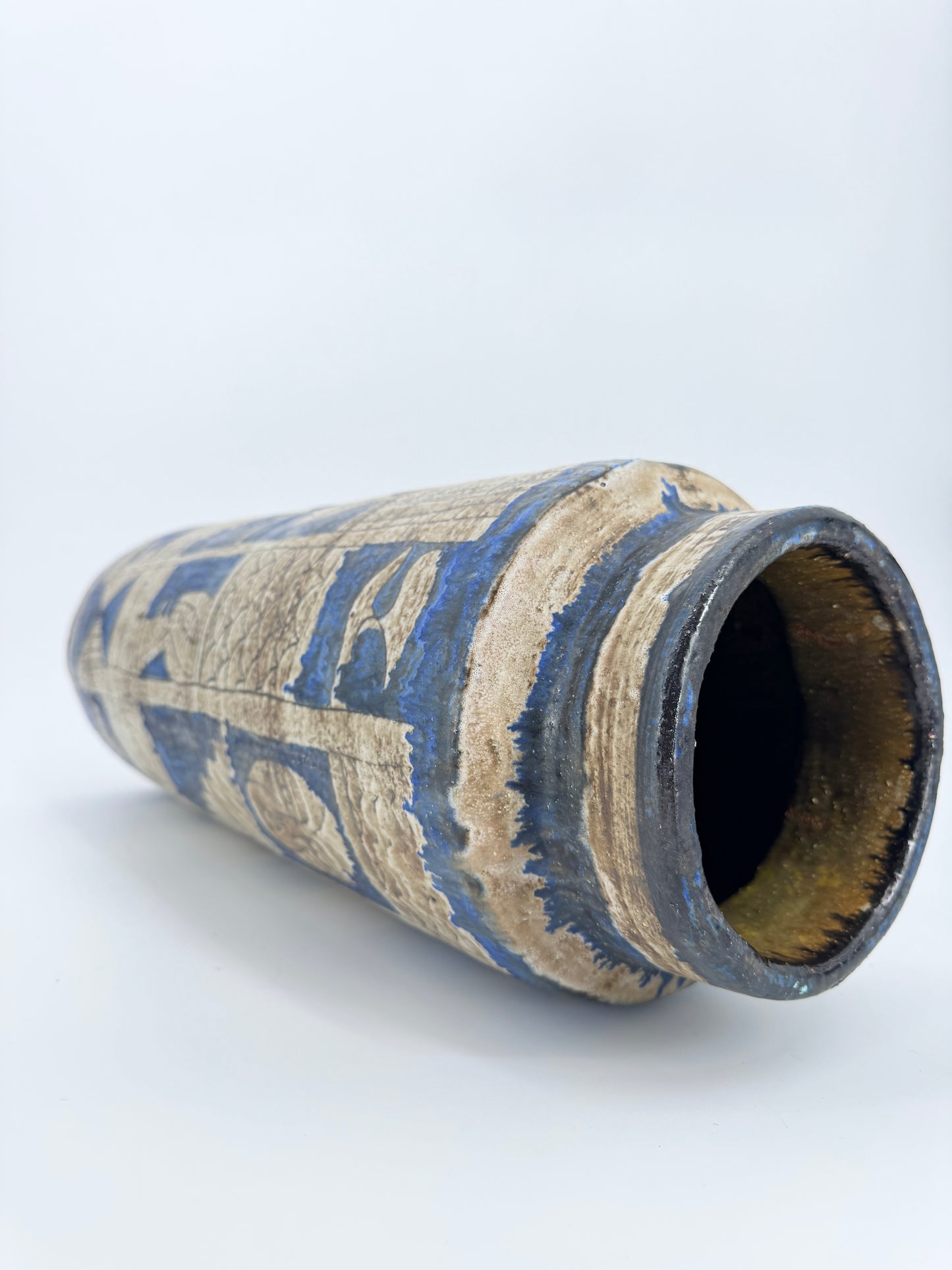 Große Vase von Gerhard Liebenthron, Ritzdekor, signiert, 1962