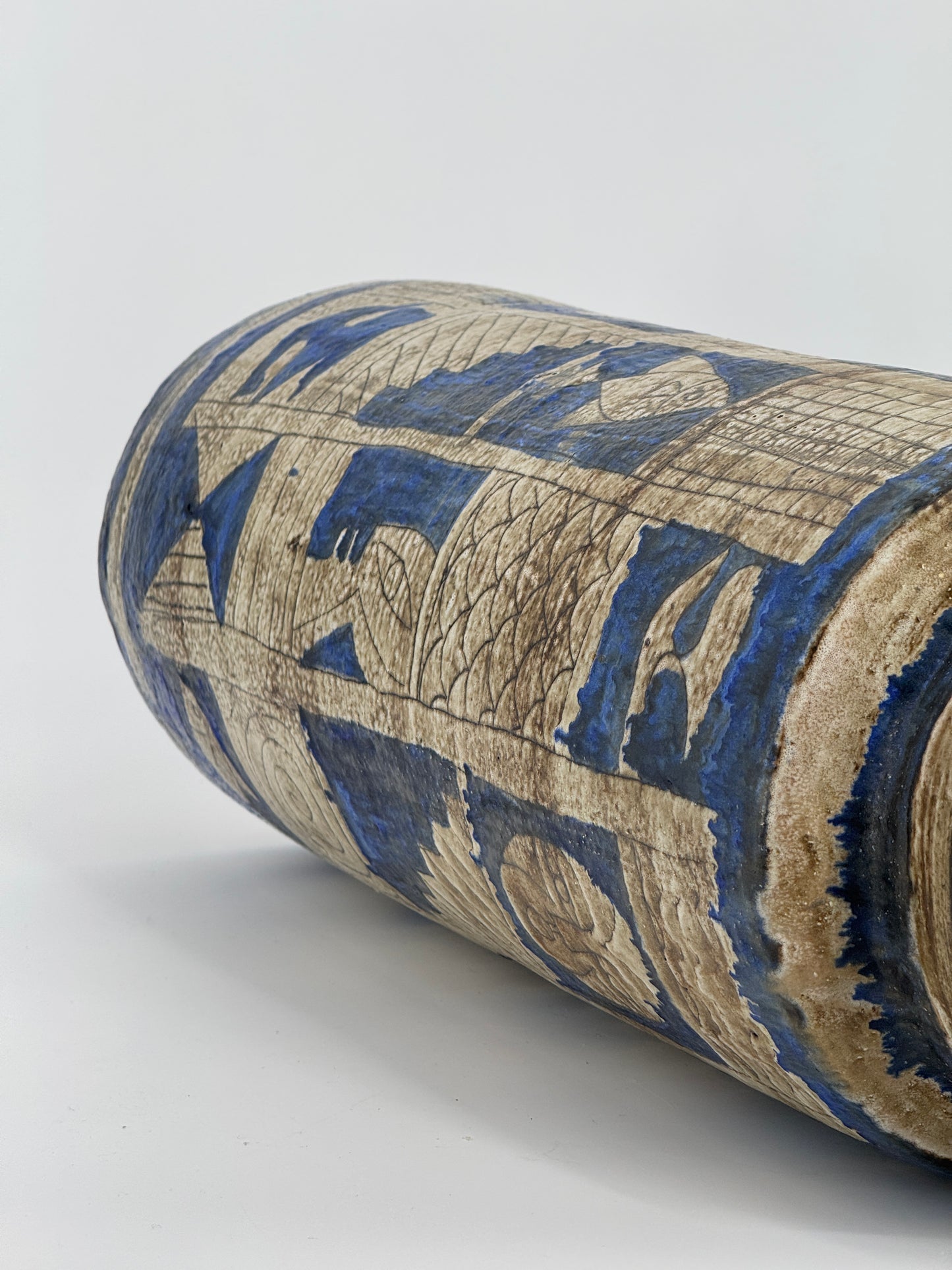 Große Vase von Gerhard Liebenthron, Ritzdekor, signiert, 1962