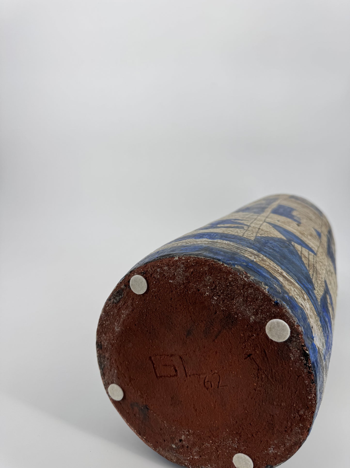 Große Vase von Gerhard Liebenthron, Ritzdekor, signiert, 1962