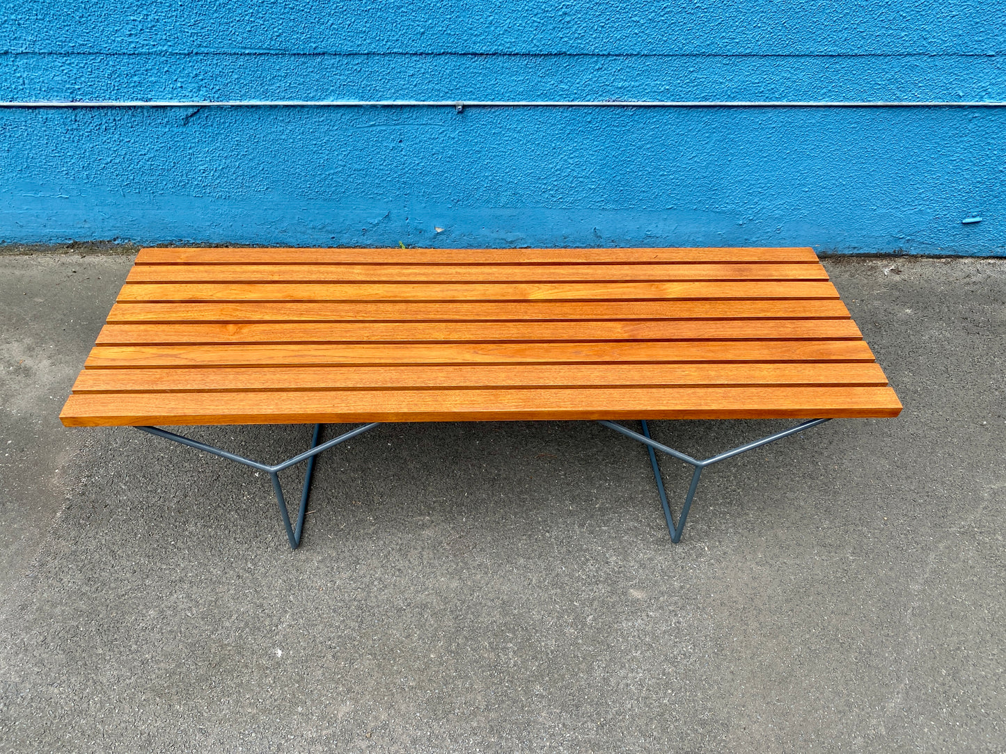 Sitzbank Mo.400 in Teak von Harry Bertoia für Knoll International, USA 1950er