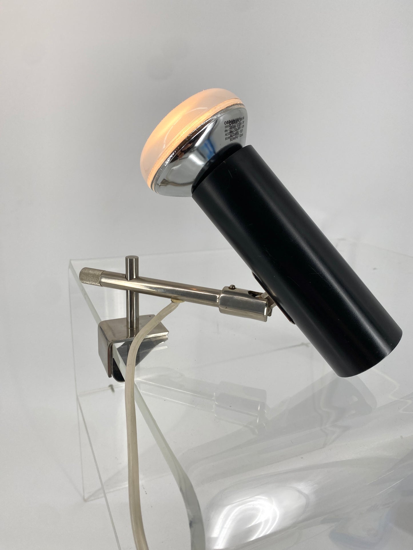 Klemmlampe im minimalistischen Design, von BEISL Leuchten, Deutschland 1970er