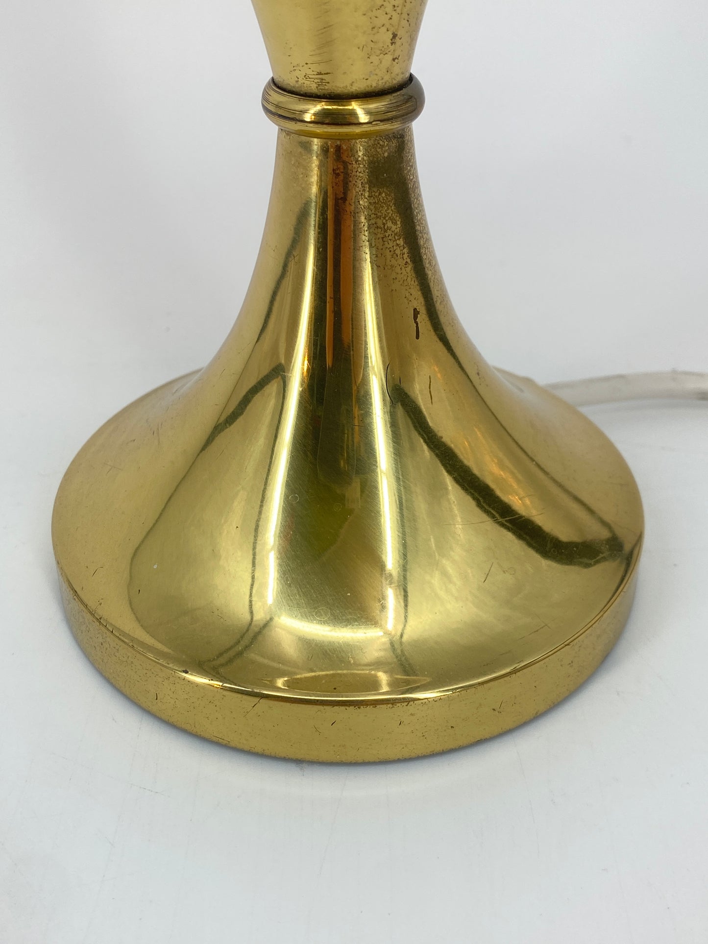 Messing Tischlampe mit Glaskugel von Sölken Leuchten, 1950er Jahre
