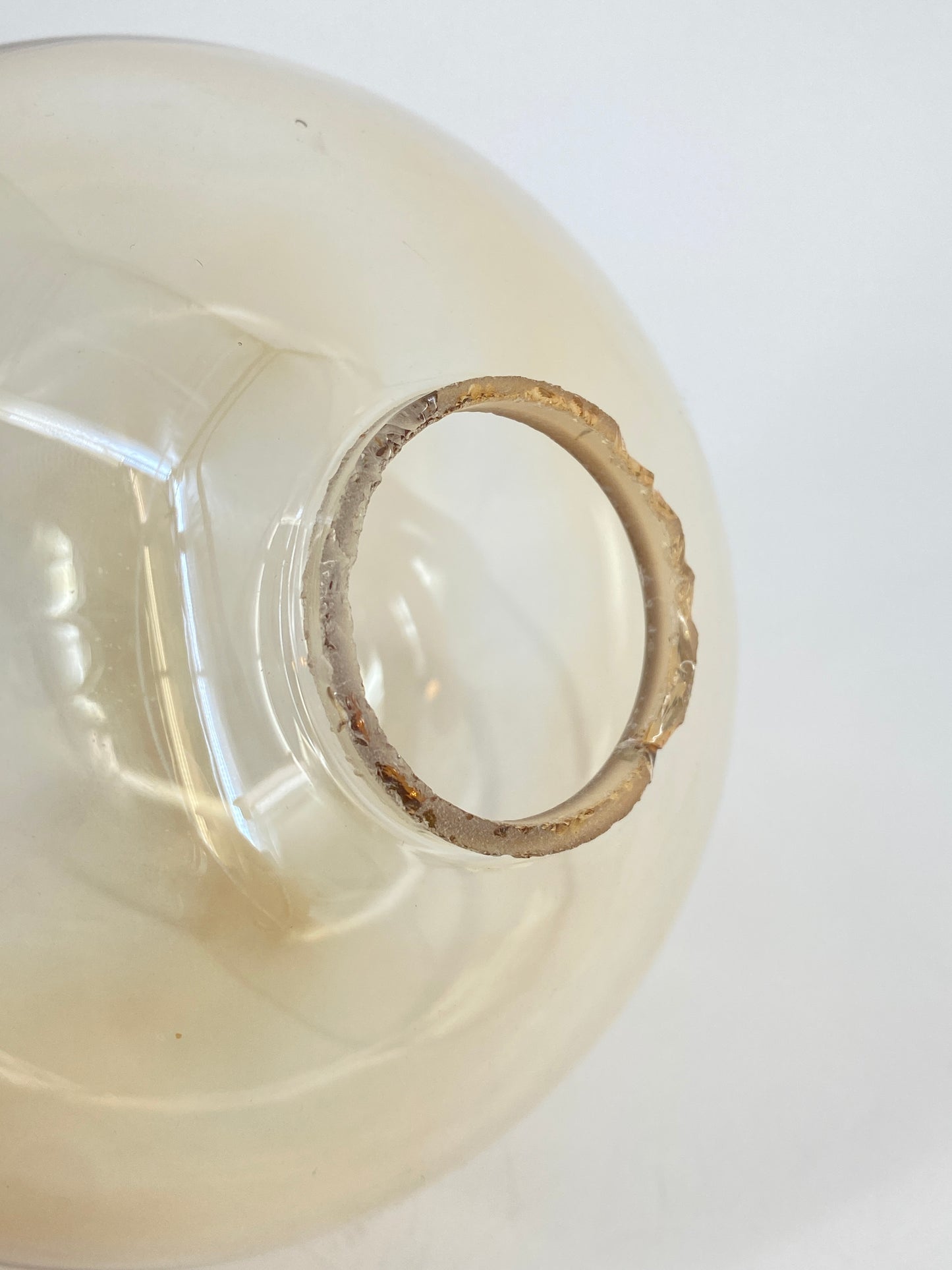 Messing Tischlampe mit Glaskugel von Sölken Leuchten, 1950er Jahre
