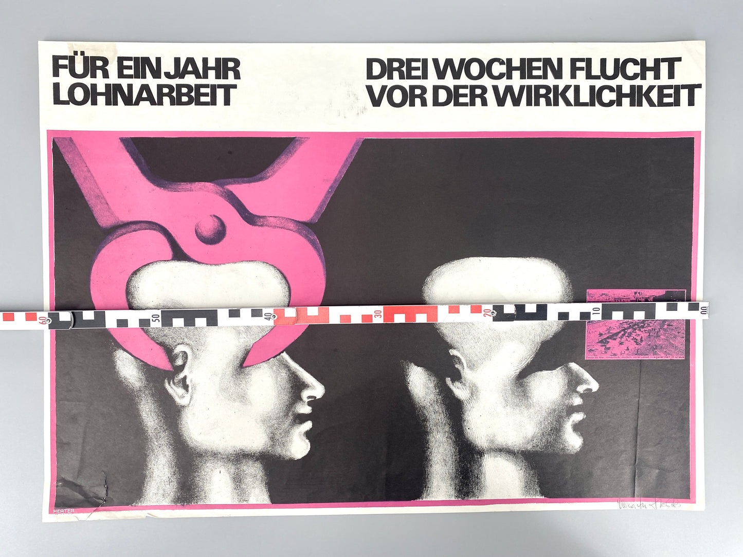 Politisches Plakat: Lohnarbeit vs. Urlaub