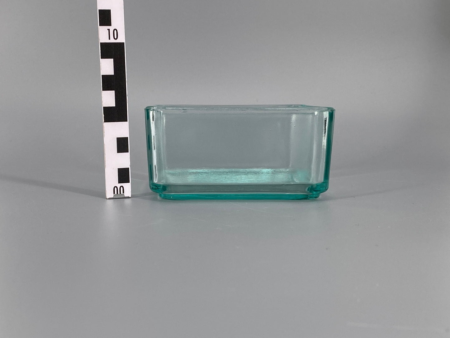 Glas Dose Kubus Geschirr, Wilhelm Wagenfeld, 12x12 cm