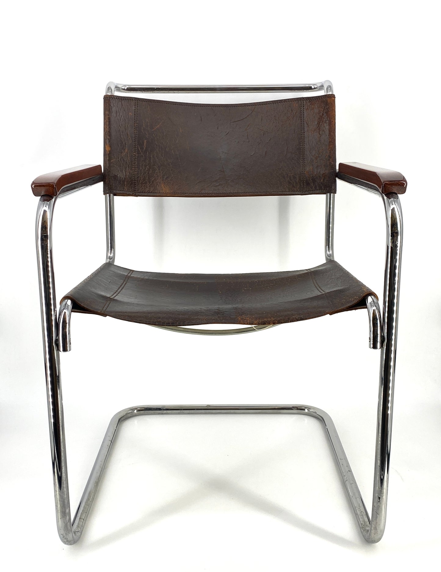 Thonet Freischwinger S34, Entwurf von 1926, Mart Stam, Leder
