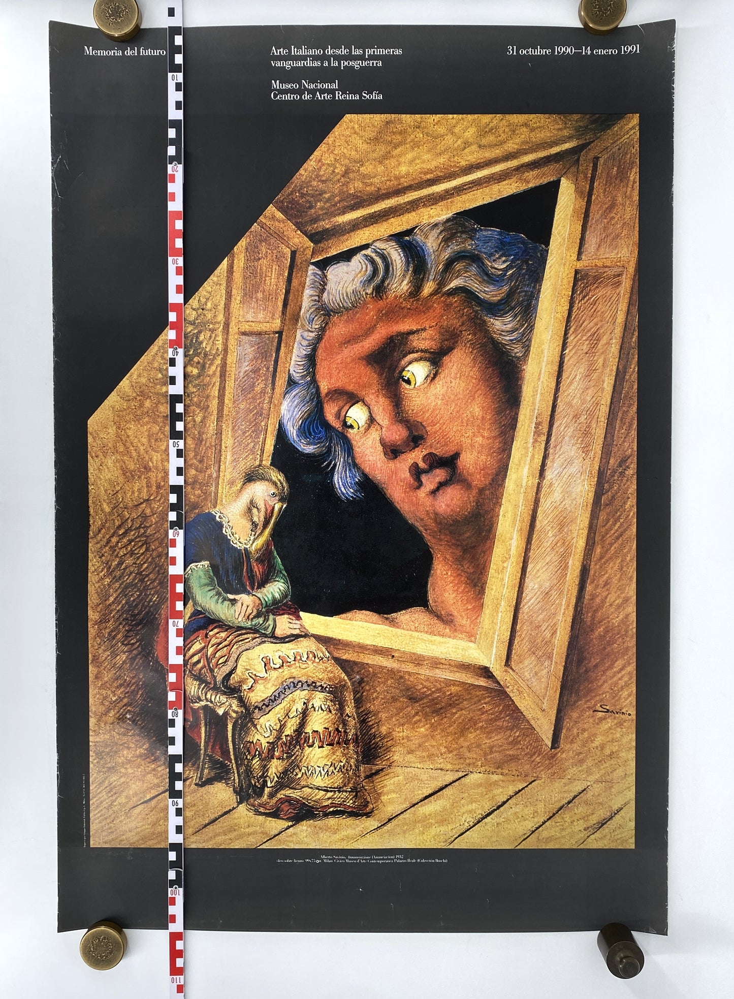 Ausstellungsplakat aus Spanien für Museum Reina Sofía mit der Reproduktion des Gemäldes von Alberto Savinio, 1990