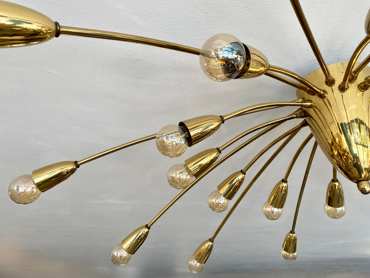 Sehr großer Sputnik Kronleuchter, 24-flammig, Deutschland 1950er