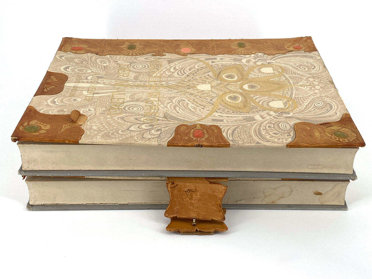Mappen mit Grafiken in Halbledereinband des Jugendstils, Meisterwerke der Malerei, Alte Meister, Berlin ca. 1900