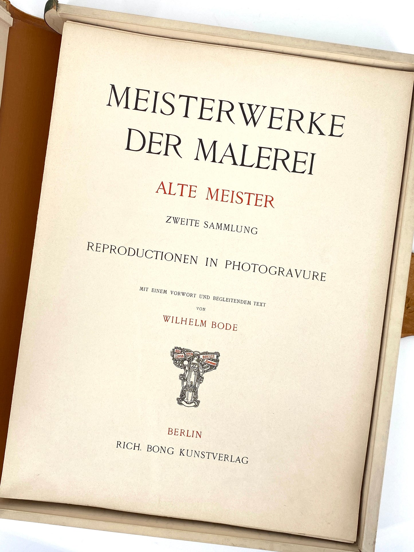 Mappen mit Grafiken in Halbledereinband des Jugendstils, Meisterwerke der Malerei, Alte Meister, Berlin ca. 1900