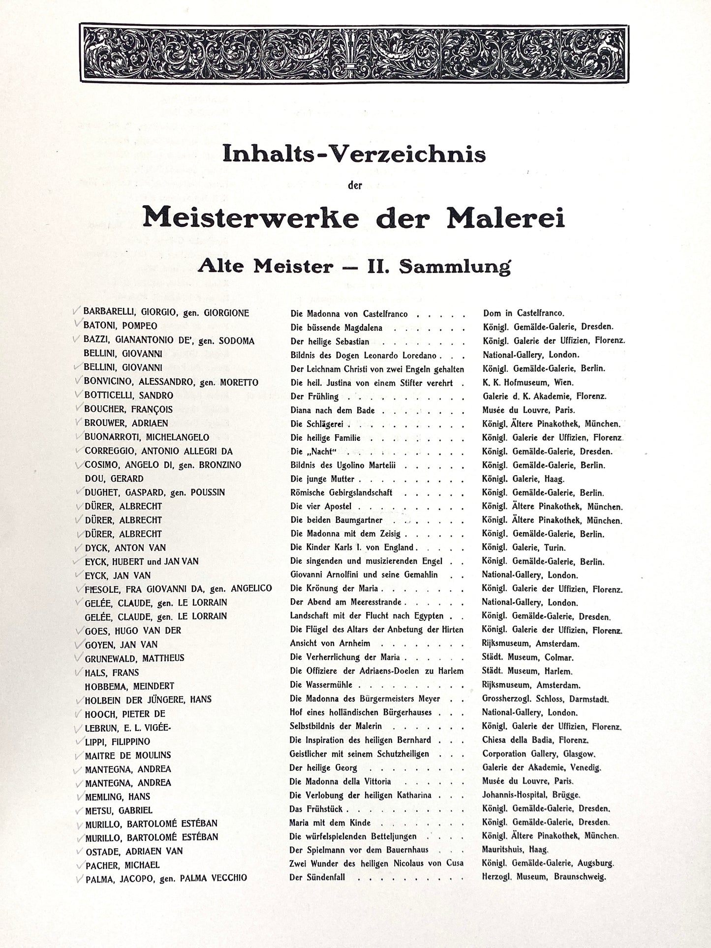 Mappen mit Grafiken in Halbledereinband des Jugendstils, Meisterwerke der Malerei, Alte Meister, Berlin ca. 1900