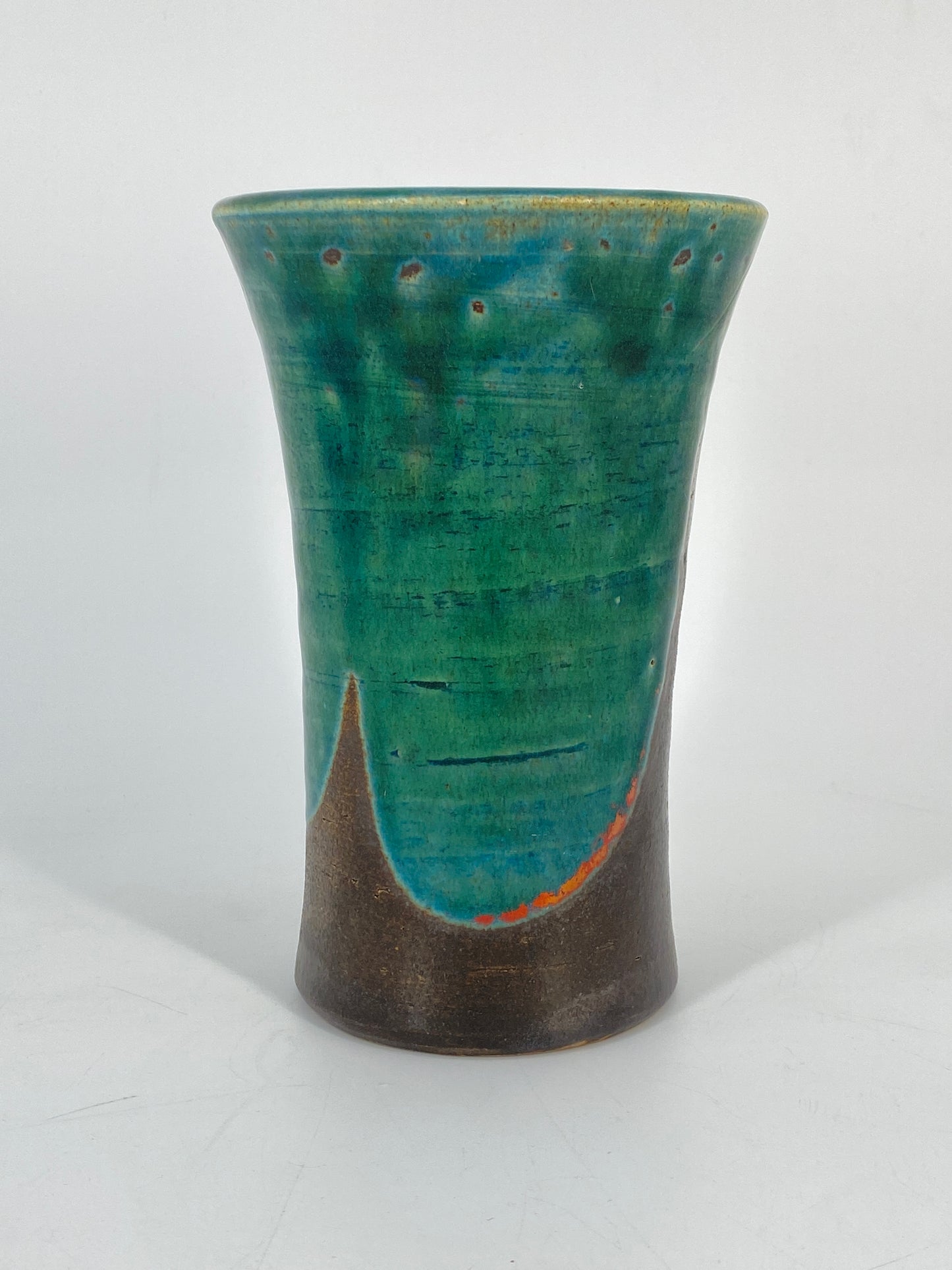 Keramik Vase in konkaver Form, Mid Century Studiokeramik