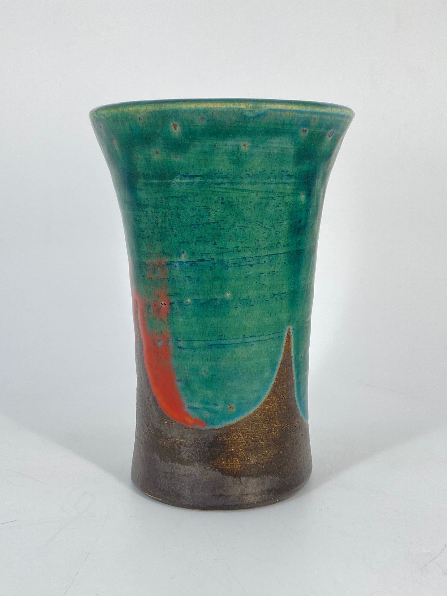 Keramik Vase in konkaver Form, Mid Century Studiokeramik