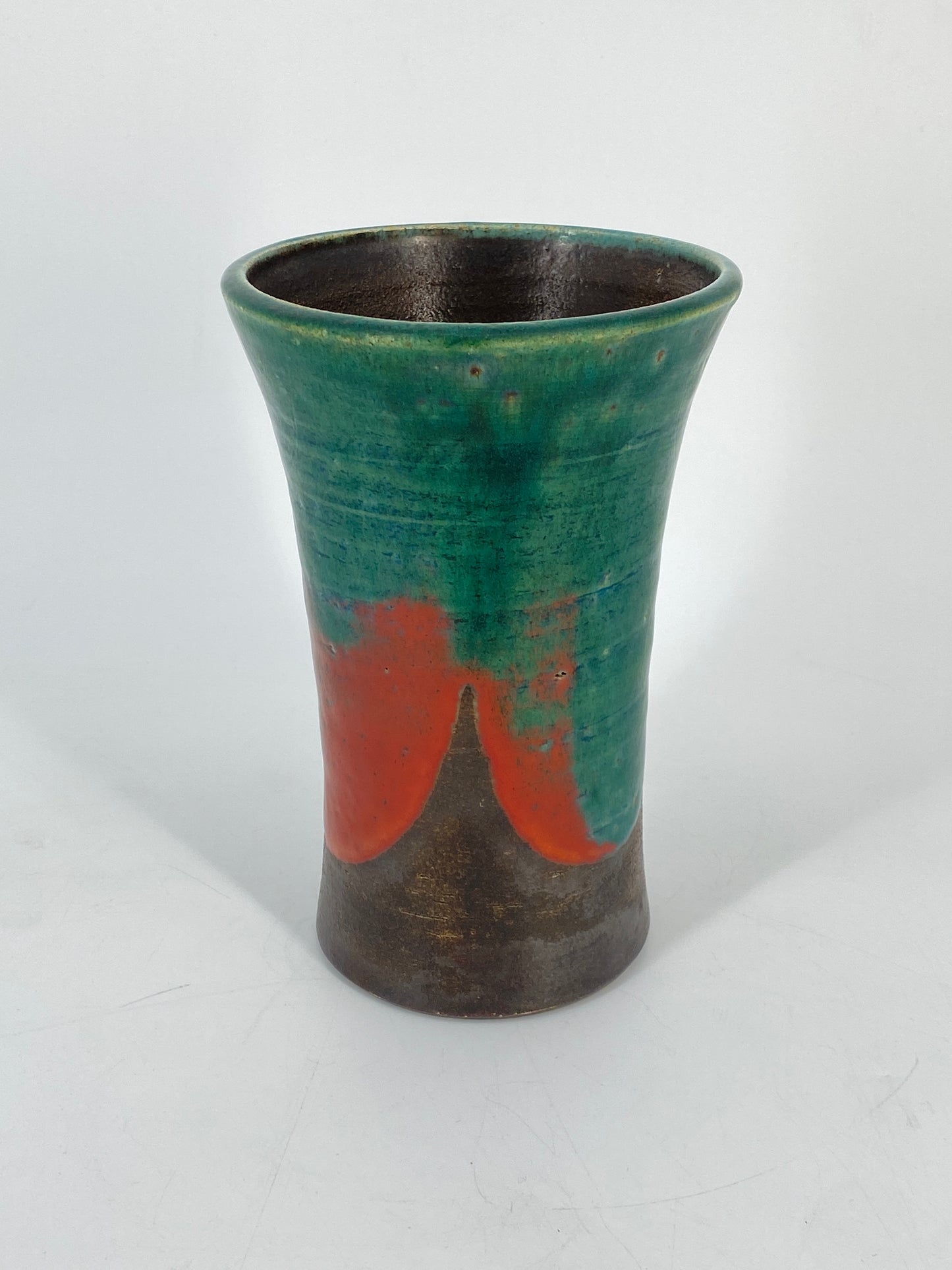 Keramik Vase in konkaver Form, Mid Century Studiokeramik