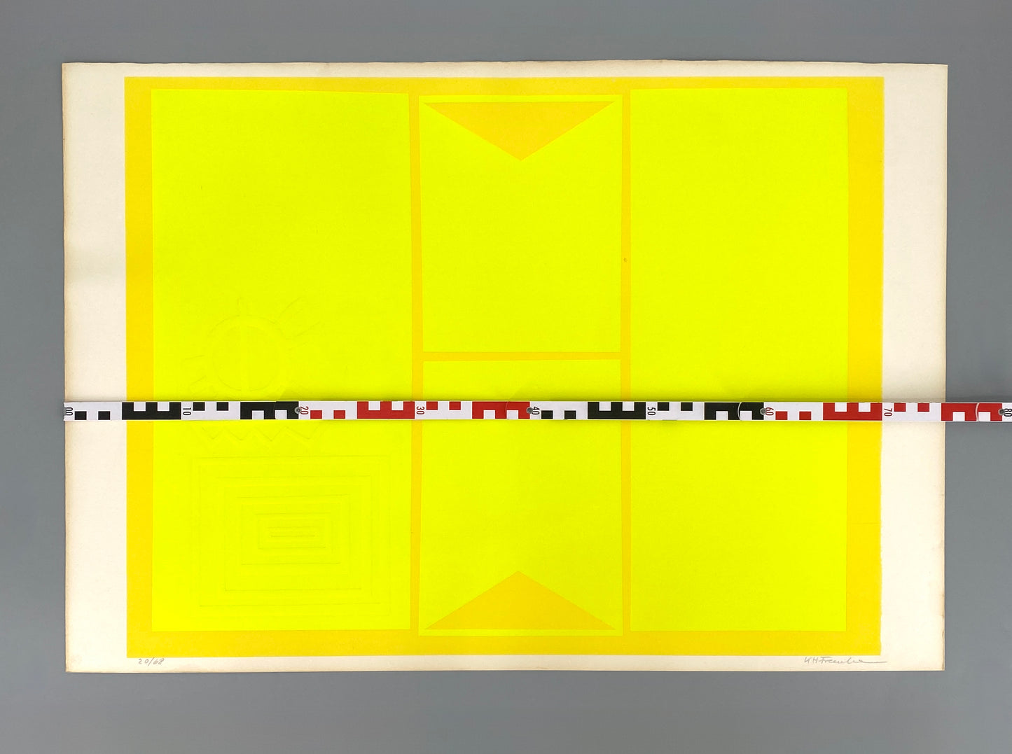 Signierter und nummerierter Siebdruck in Gelb mit Prägedruck von Karl-Heinz Franke (1916‒2006)