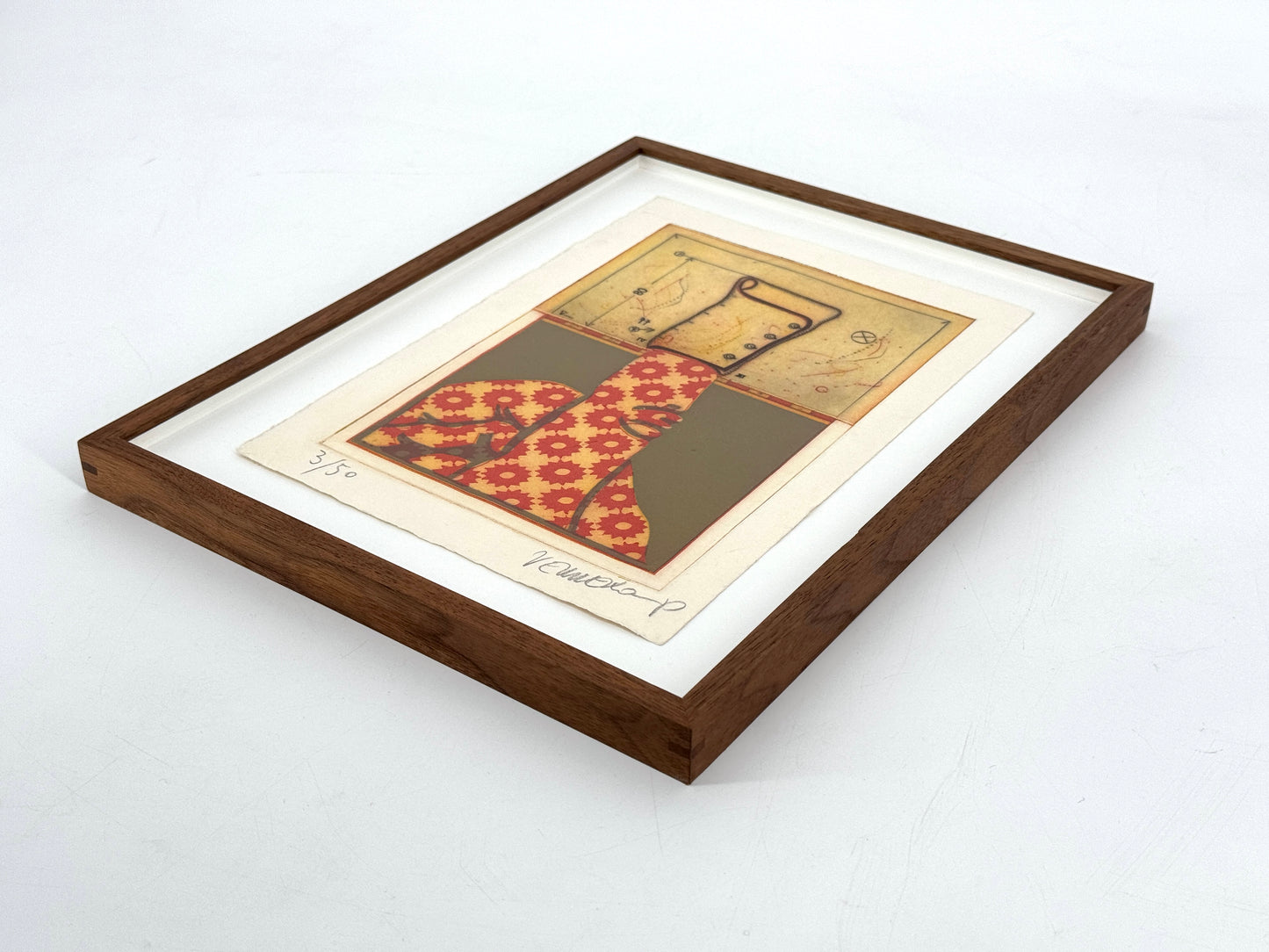 Farbradierung von Johannes Vennekamp auf Büttenpapier, um 1970