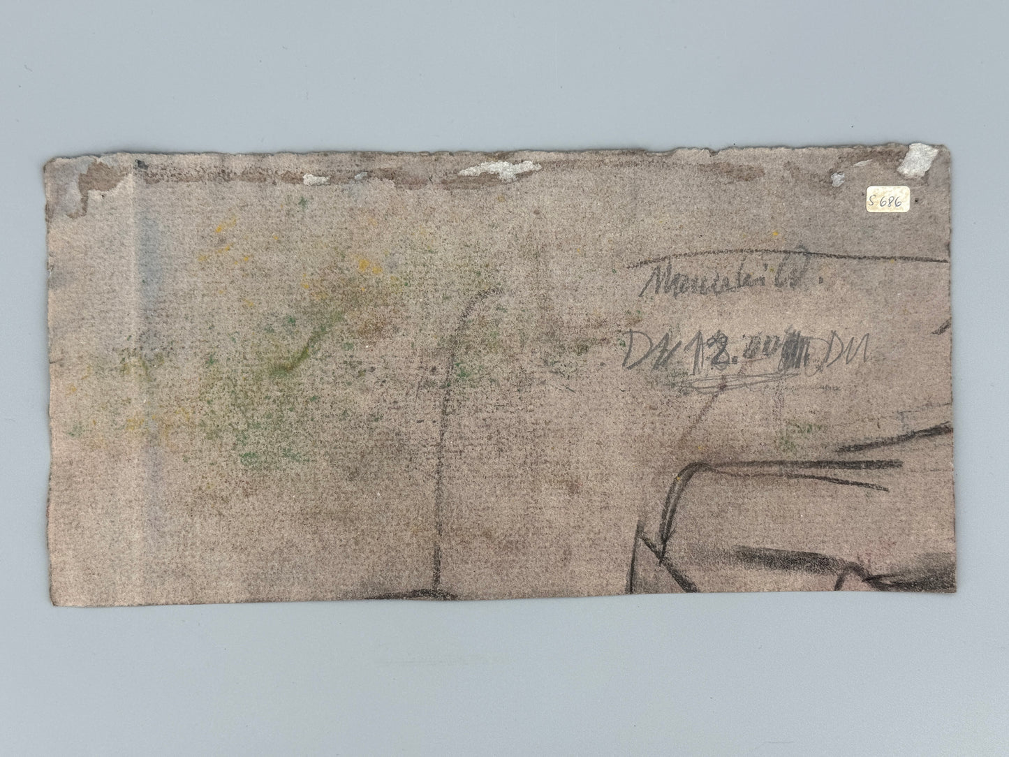 Ölkreidegemälde „Abstrakte Komposition“ von Arnold Fiedler, 1956/1958