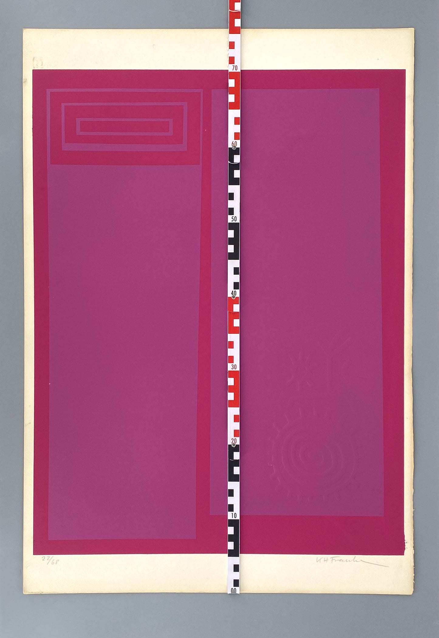 Nummerierter Siebdruck in Malvenfarbe mit Prägedruck von Karl-Heinz Franke (1916‒2006)