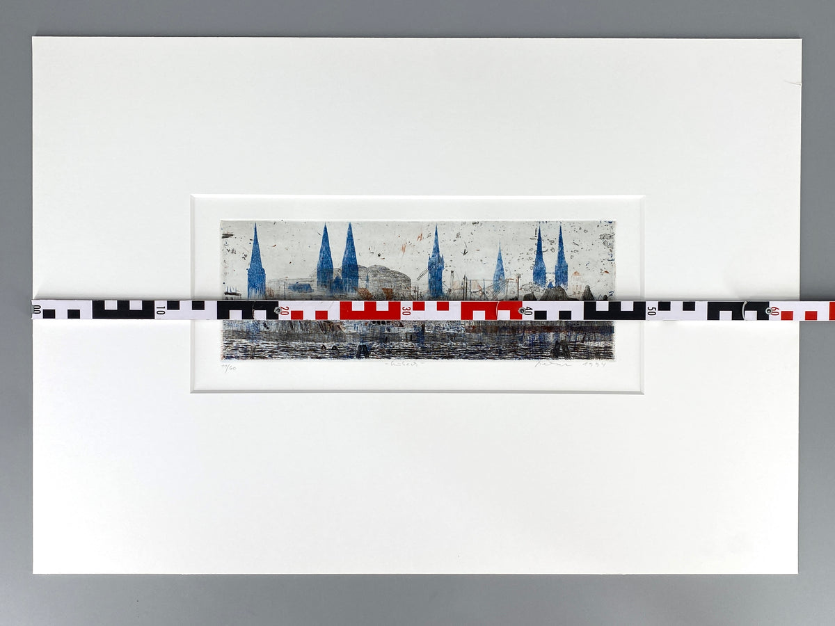 Farbradierung "Lübeck" von Falko Behrendt (geb. 1951), 1994