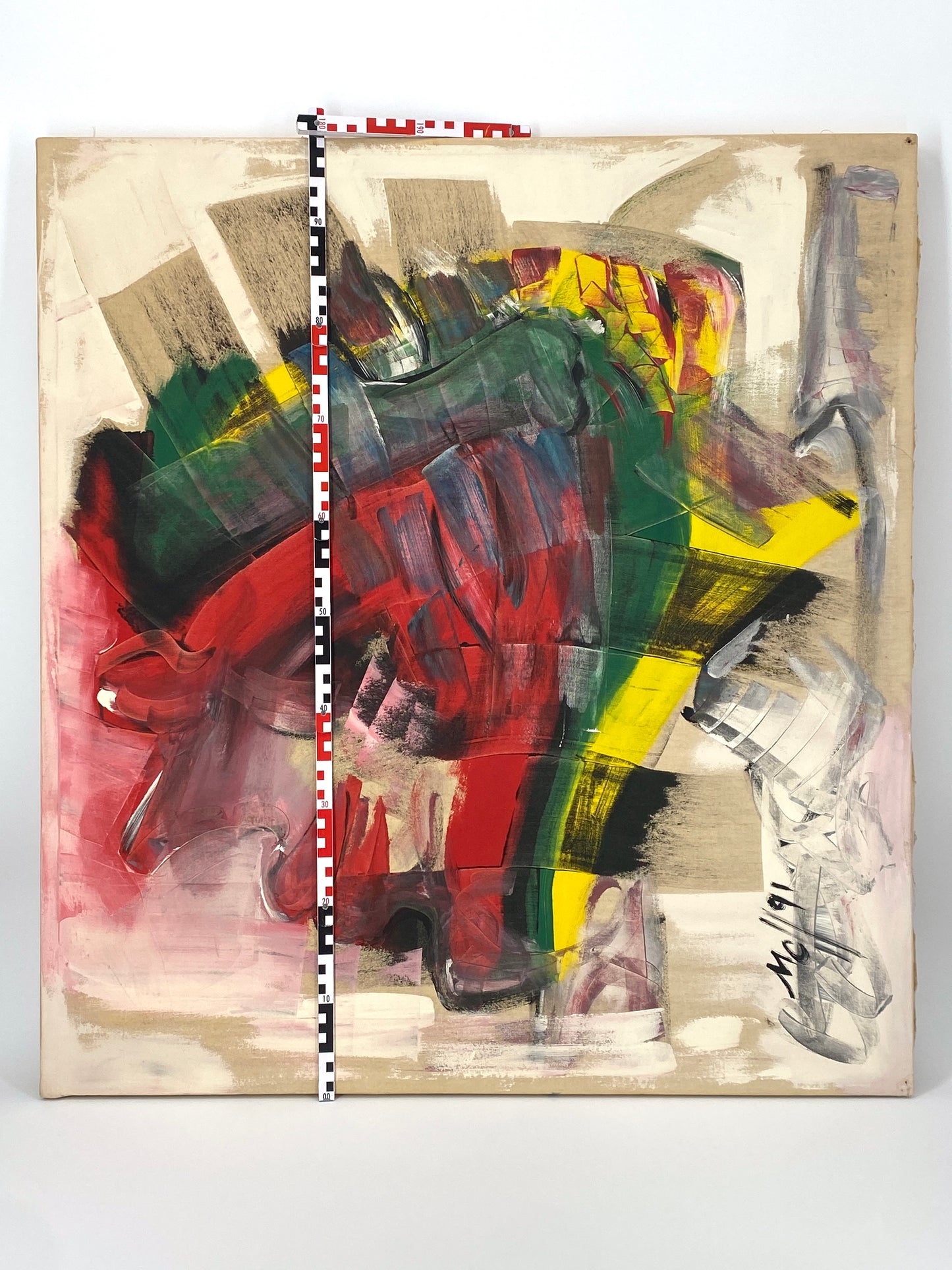 Expressives Acrylgemälde auf Leinwand aus dem Jahr 1991, signiert