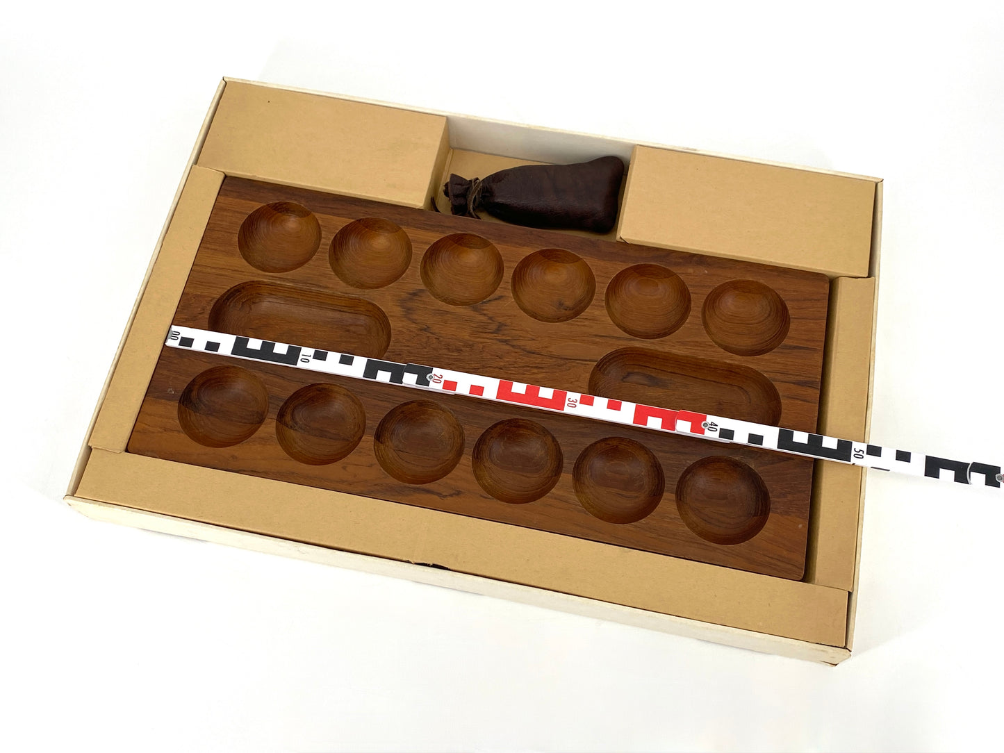 Kalaha Brettspiel aus massivem Teakholz von Piet Hein für Skjøde, Dänemark 60er