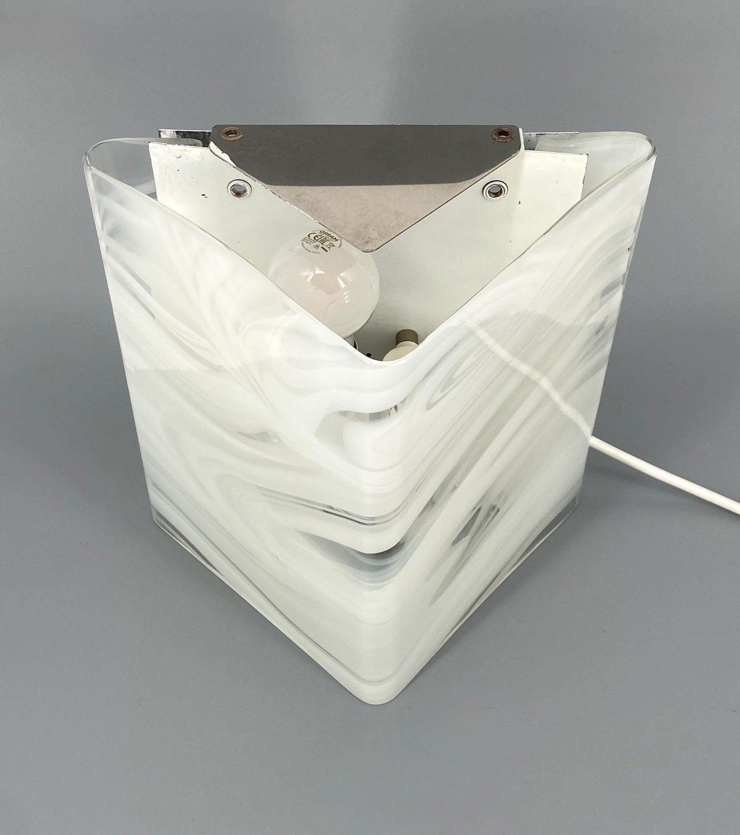 Postmoderne Wandlampe aus Muranoglas mit verchromten Details, Italien 80er