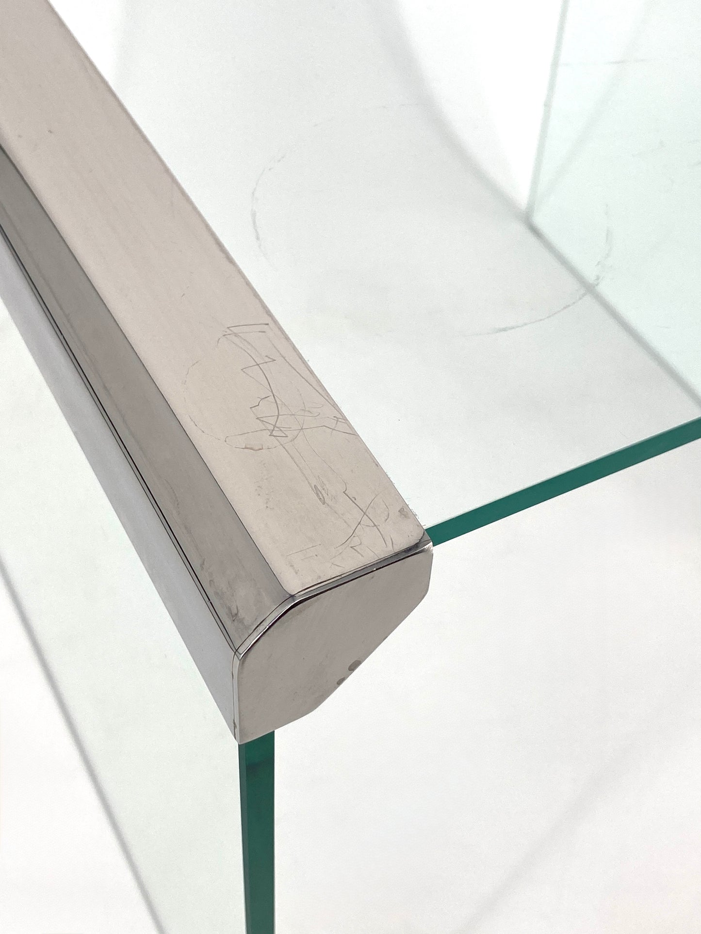 Beistelltisch von Pierangelo Gallotti für Gallotti & Radice aus transparentem Glas, Italien 70er