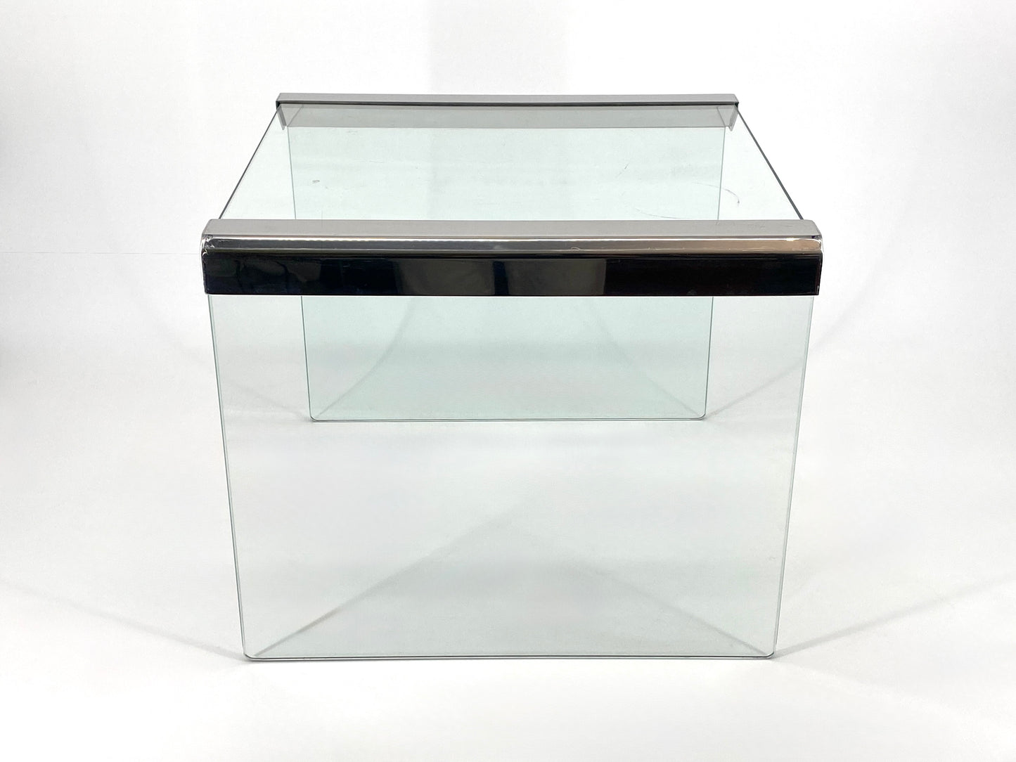 Beistelltisch von Pierangelo Gallotti für Gallotti & Radice aus transparentem Glas, Italien 70er