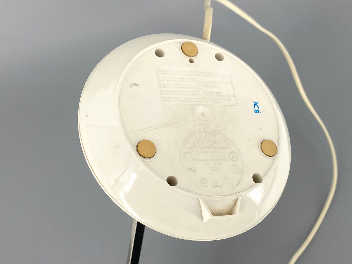 Verstellbare, weiße Tischlampe mit Teleskoparm von Eichhoff-Werke, Deutschland 70er