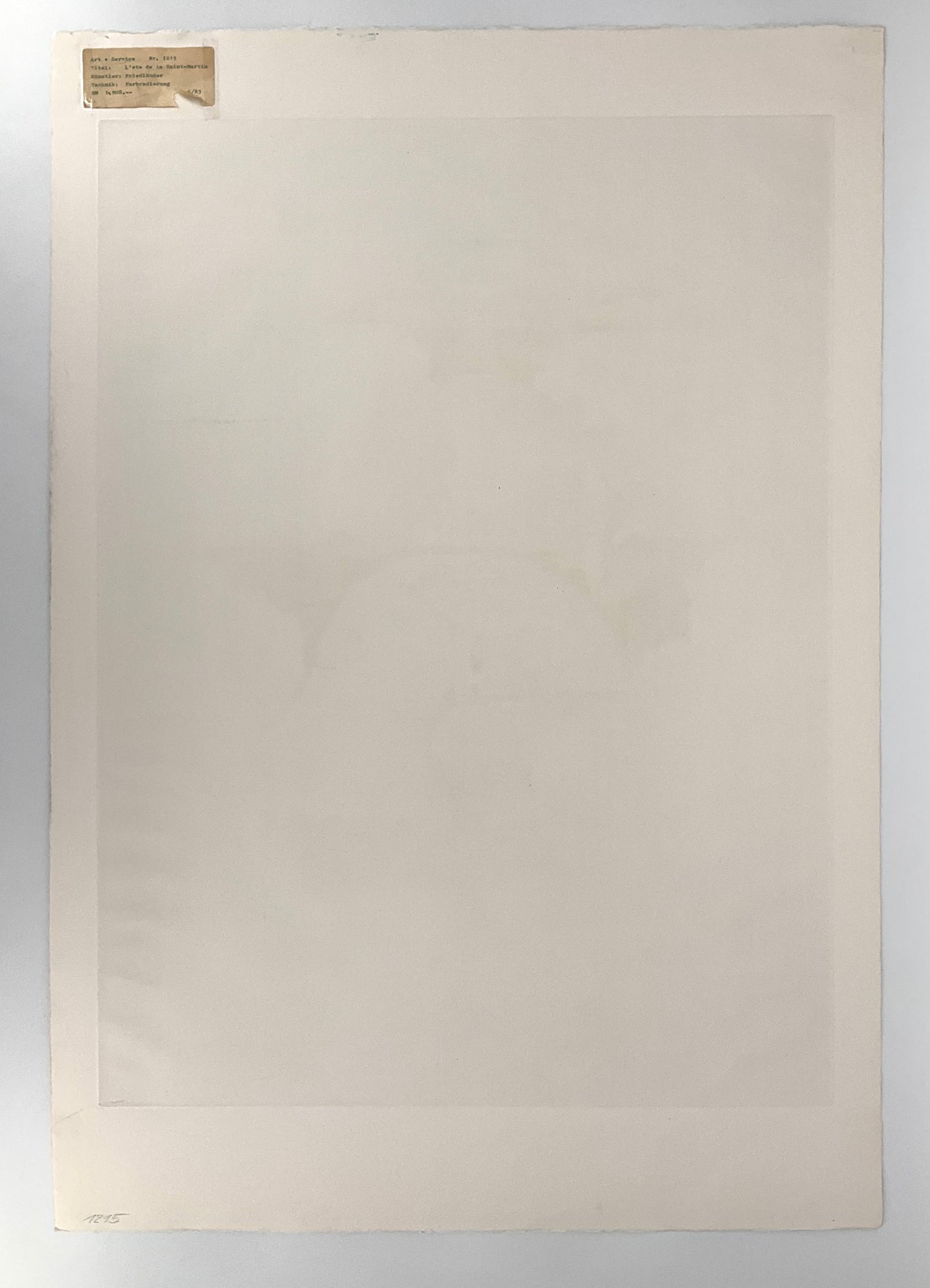 Farbradierung "L'ete de la Saint-Martin" von Johnny Friedländer, 1983