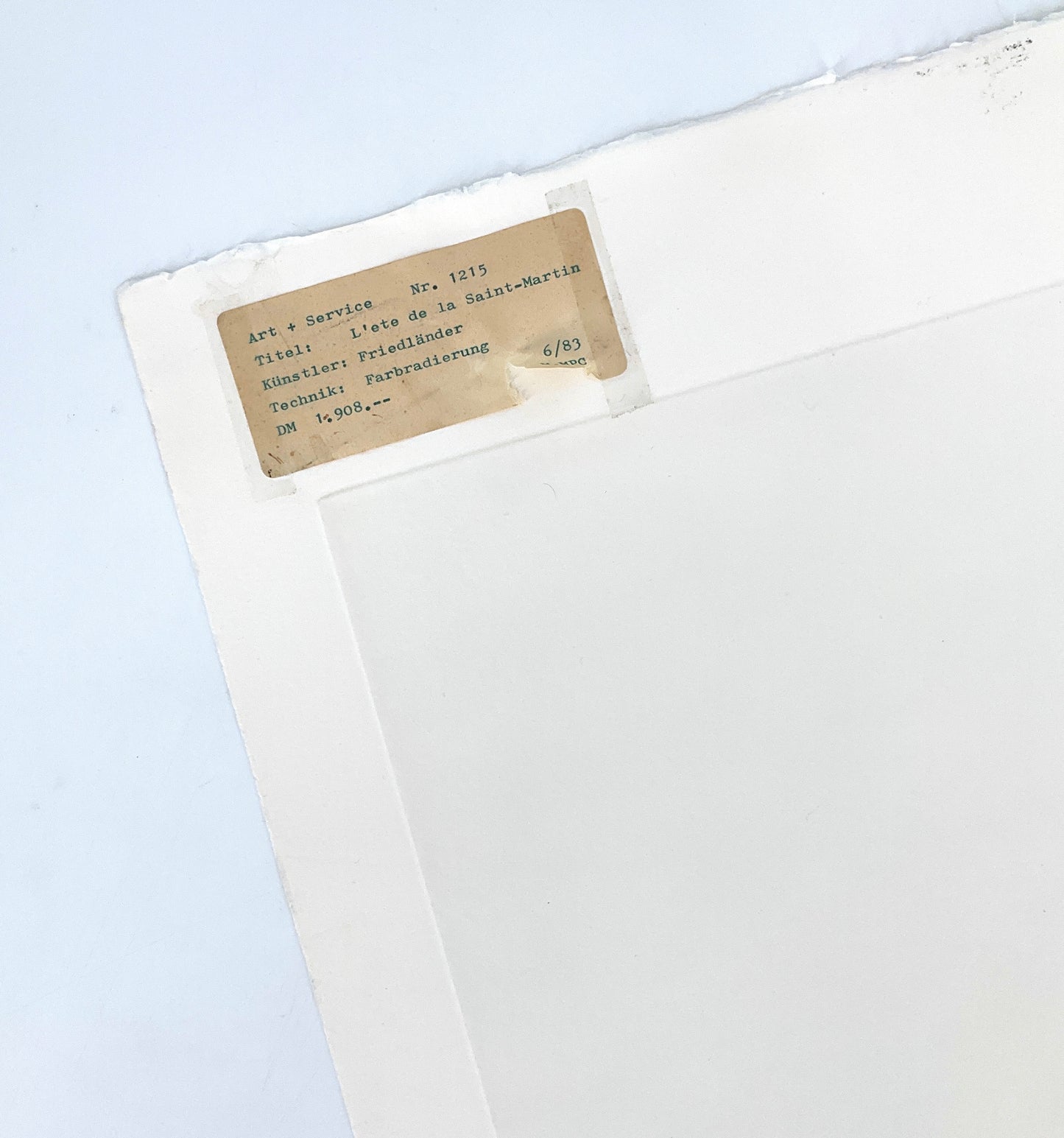 Farbradierung "L'ete de la Saint-Martin" von Johnny Friedländer, 1983