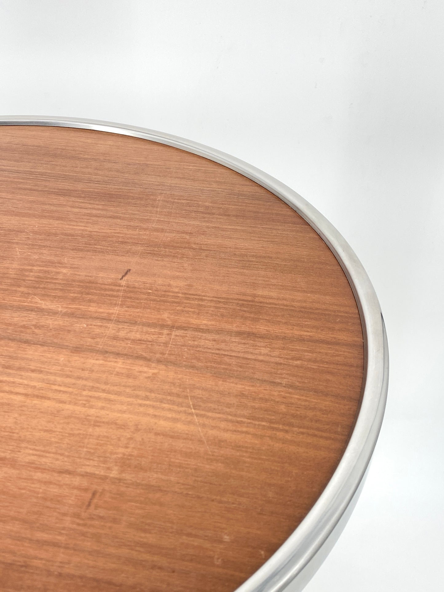 Art Deco Beistelltisch auf Rollen, Holz, Chrom